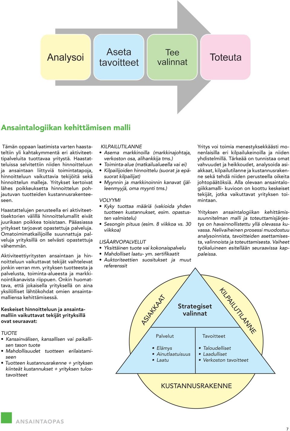 Yritykset kertoivat lähes poikkeuksetta hinnoittelun pohjautuvan tuotteiden kustannusrakenteeseen.