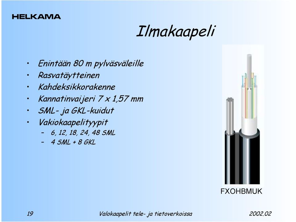 Kannatinvaijeri 7 x 1,57 mm SML- ja GKL-kuidut