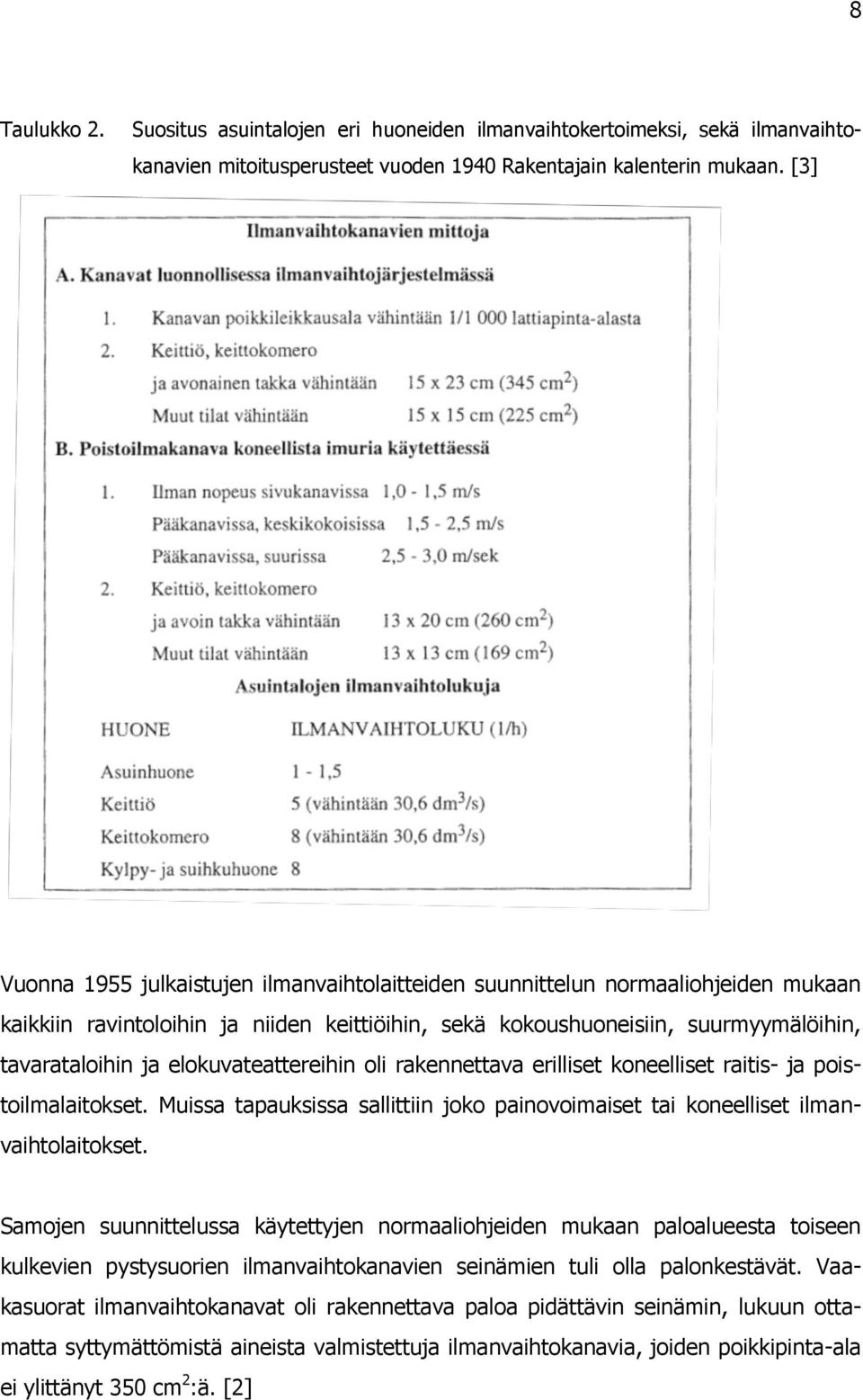 elokuvateattereihin oli rakennettava erilliset koneelliset raitis- ja poistoilmalaitokset. Muissa tapauksissa sallittiin joko painovoimaiset tai koneelliset ilmanvaihtolaitokset.