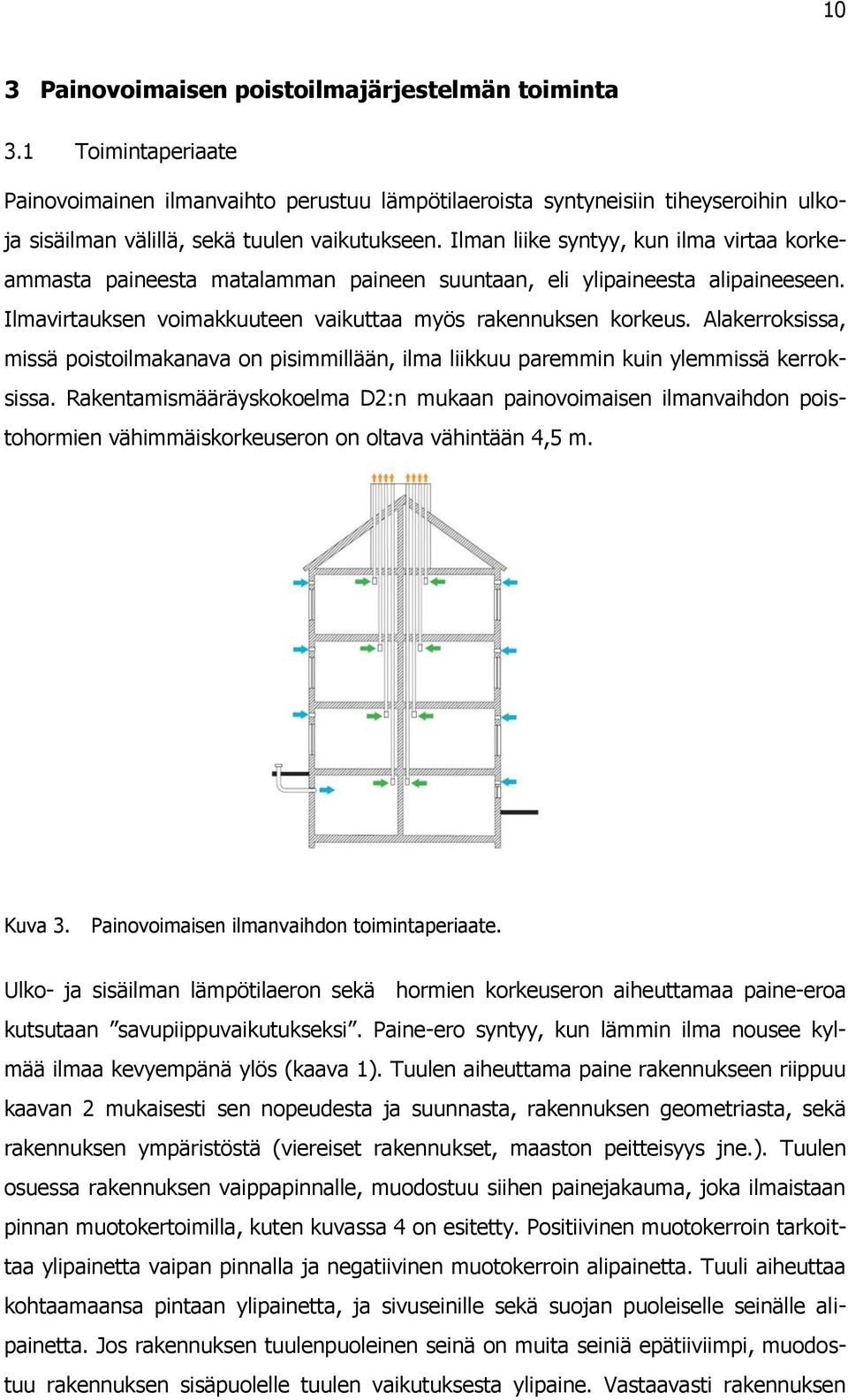 Ilman liike syntyy, kun ilma virtaa korkeammasta paineesta matalamman paineen suuntaan, eli ylipaineesta alipaineeseen. Ilmavirtauksen voimakkuuteen vaikuttaa myös rakennuksen korkeus.