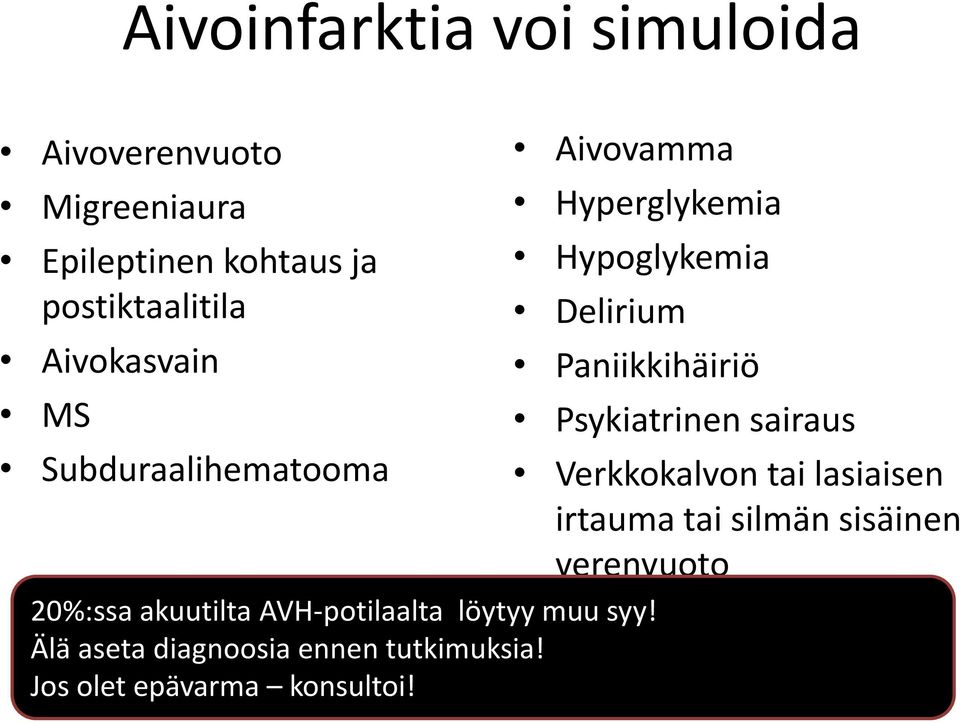 sairaus Subduraalihematooma Verkkokalvon tai lasiaisen irtauma tai silmän sisäinen verenvuoto