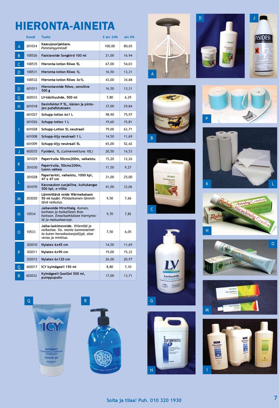 LV-käsihuuhde, 500 ml 7,80 6,29 601018 esinfektol P 5L, käsien ja pintojen puhdistukseen 37,00 29,84 601027 Schupp-lotion 6x1 L 98,90 75,97 601026 Schupp-lotion 1 L 19,60 15,81 P I 601028