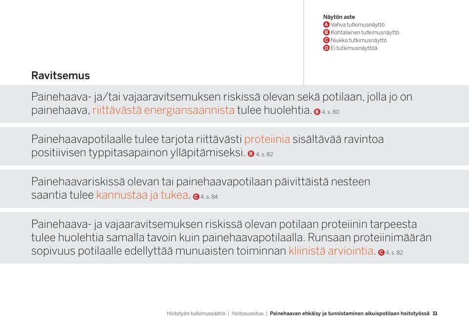 82 Painehaavariskissä olevan tai painehaavapotilaan päivittäistä nesteen saantia tulee kannustaa ja tukea. 4, s.