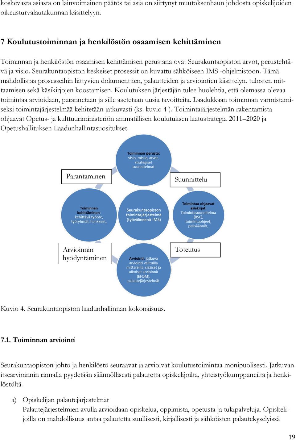 Seurakuntaopiston keskeiset prosessit on kuvattu sähköiseen IMS -ohjelmistoon.