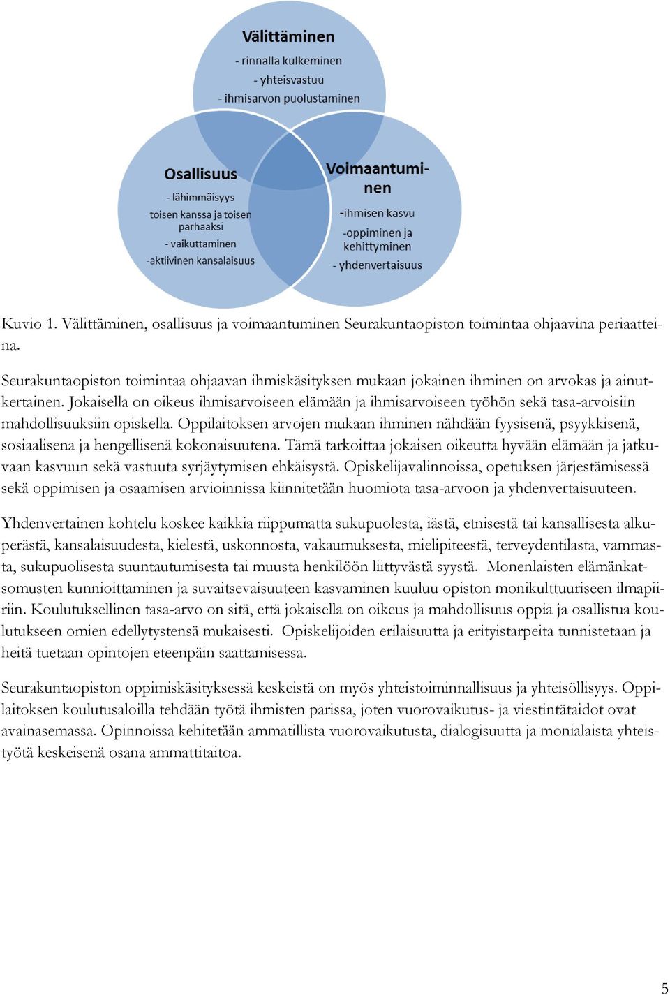 Jokaisella on oikeus ihmisarvoiseen elämään ja ihmisarvoiseen työhön sekä tasa-arvoisiin mahdollisuuksiin opiskella.