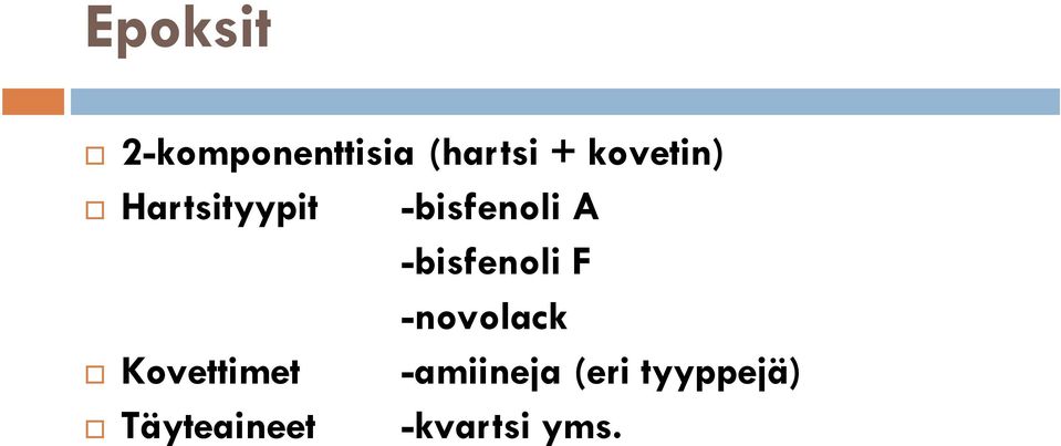 -bisfenoli F -novolack Kovettimet