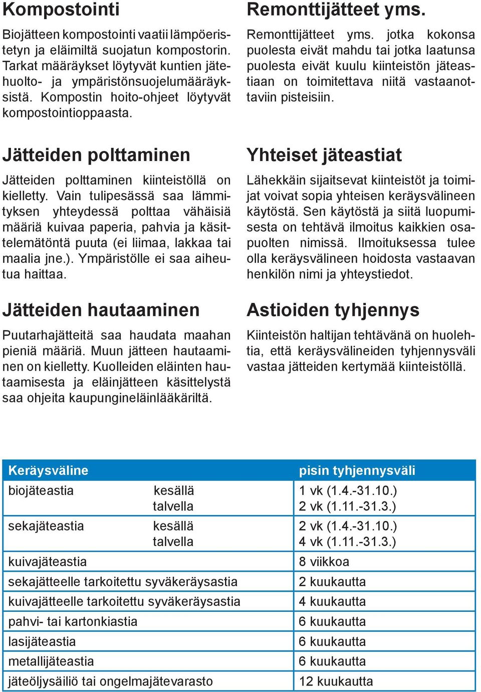 Vain tulipesässä saa lämmityksen yhteydessä polttaa vähäisiä määriä kuivaa paperia, pahvia ja käsittelemätöntä puuta (ei liimaa, lakkaa tai maalia jne.). Ympäristölle ei saa aiheutua haittaa.