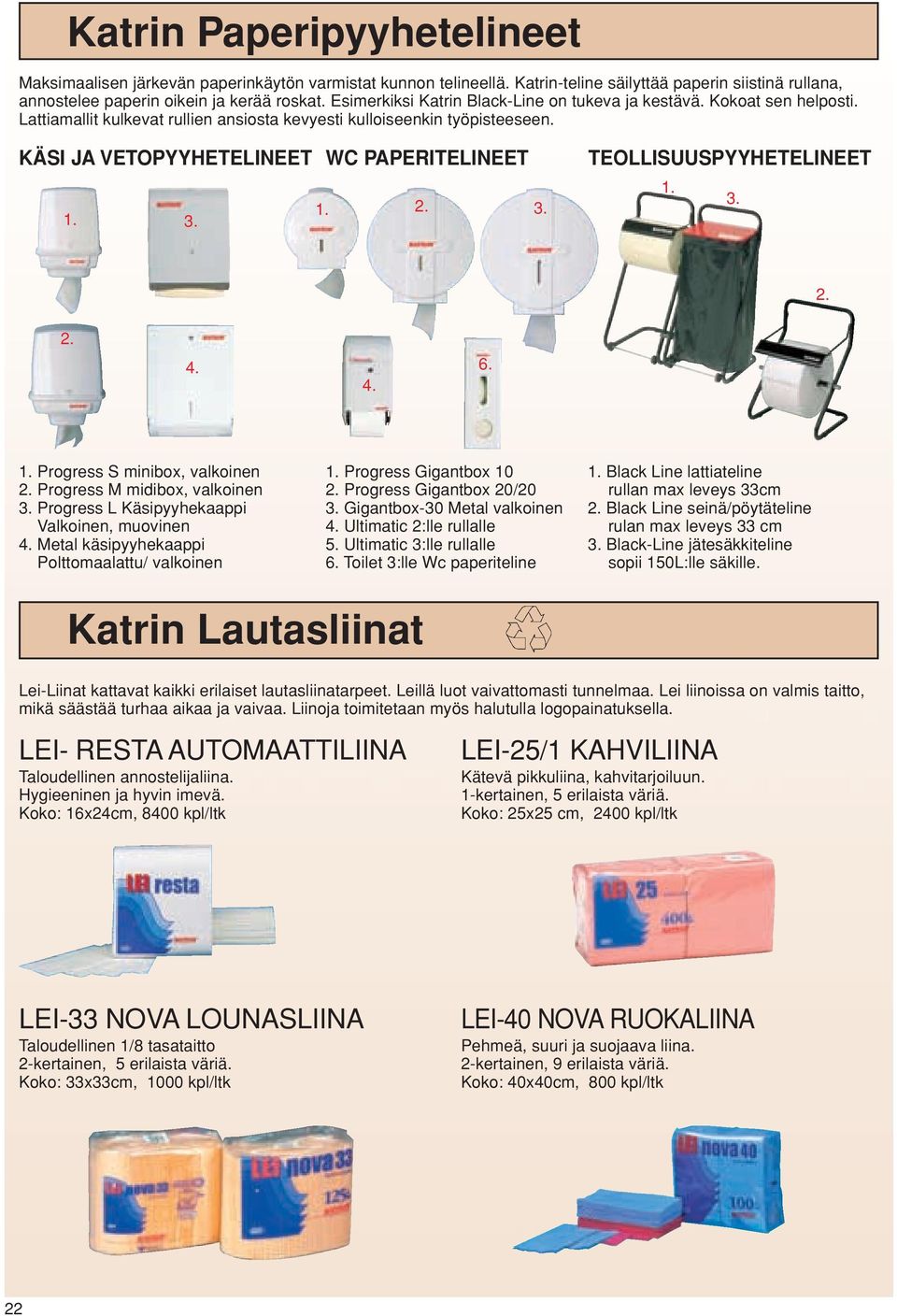 1. 2. 3. TEOLLISUUSPYYHETELINEET 1. 3. 2. 2. 4. 4. 6. 1. Progress S minibox, valkoinen 1. Progress Gigantbox 10 1. Black Line lattiateline 2. Progress M midibox, valkoinen 2.