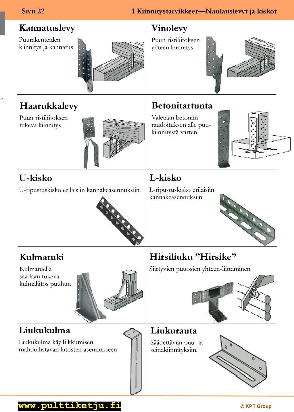 U-kisko U-ripustuskisko erilaisiin kannakeasennuksiin. L-kisko L-ripustuskisko erilaisiin kannakeasennuksiin.