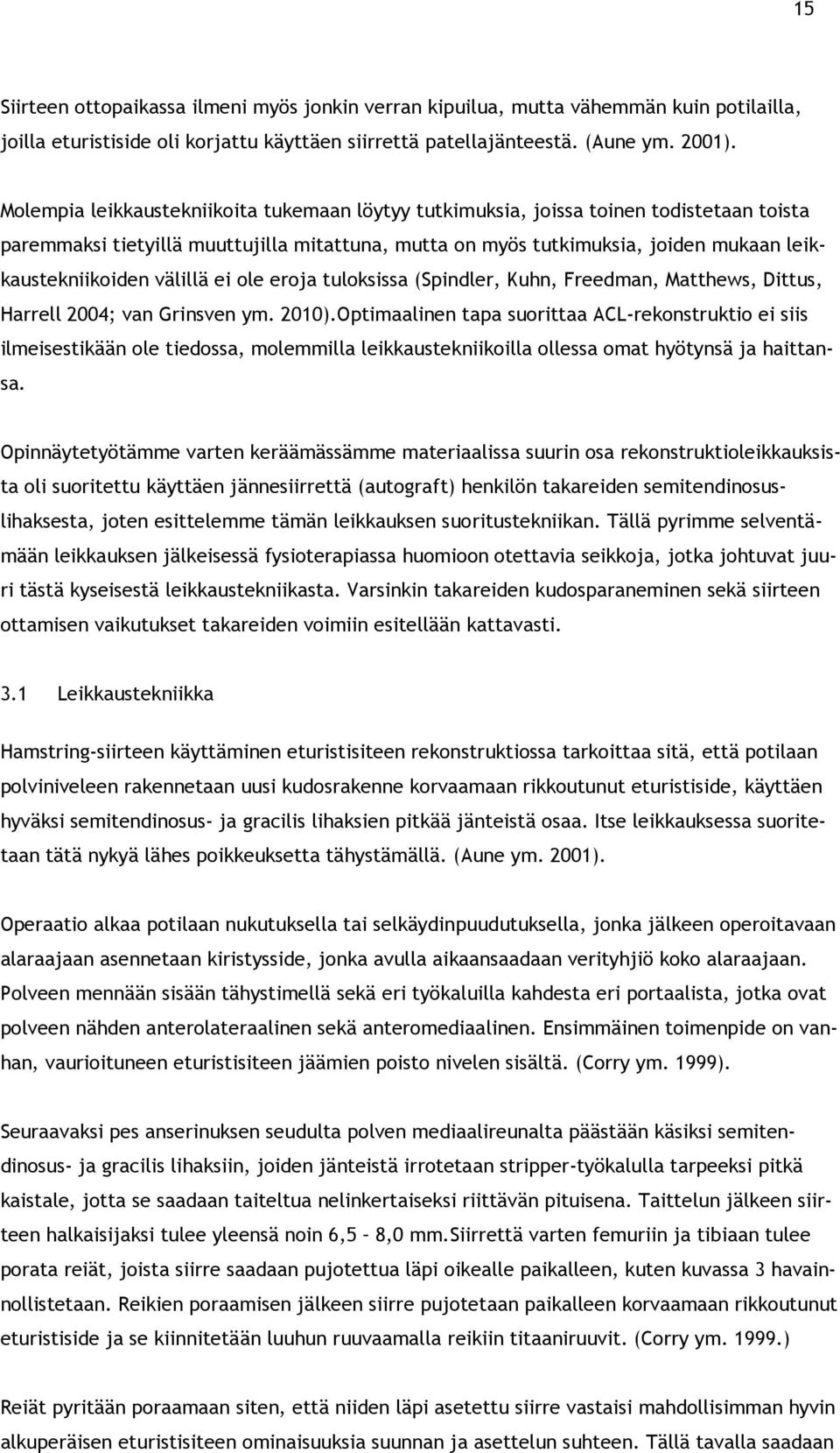 välillä ei ole eroja tuloksissa (Spindler, Kuhn, Freedman, Matthews, Dittus, Harrell 2004; van Grinsven ym. 2010).