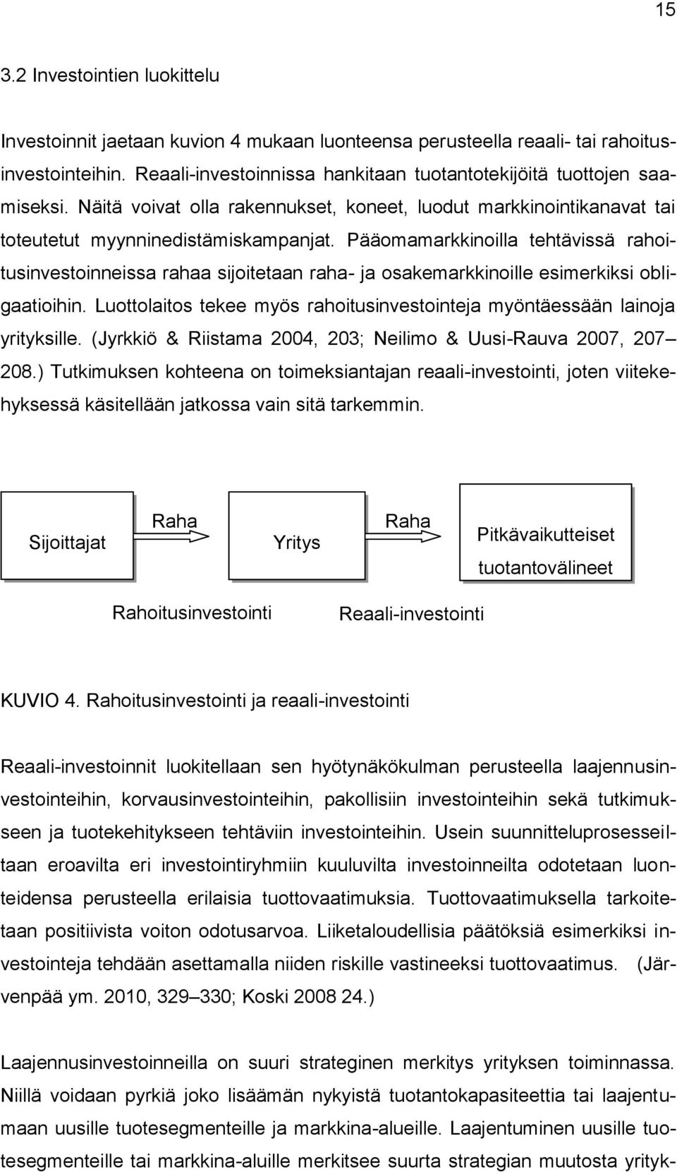 Pääomamarkkinoilla tehtävissä rahoitusinvestoinneissa rahaa sijoitetaan raha- ja osakemarkkinoille esimerkiksi obligaatioihin.