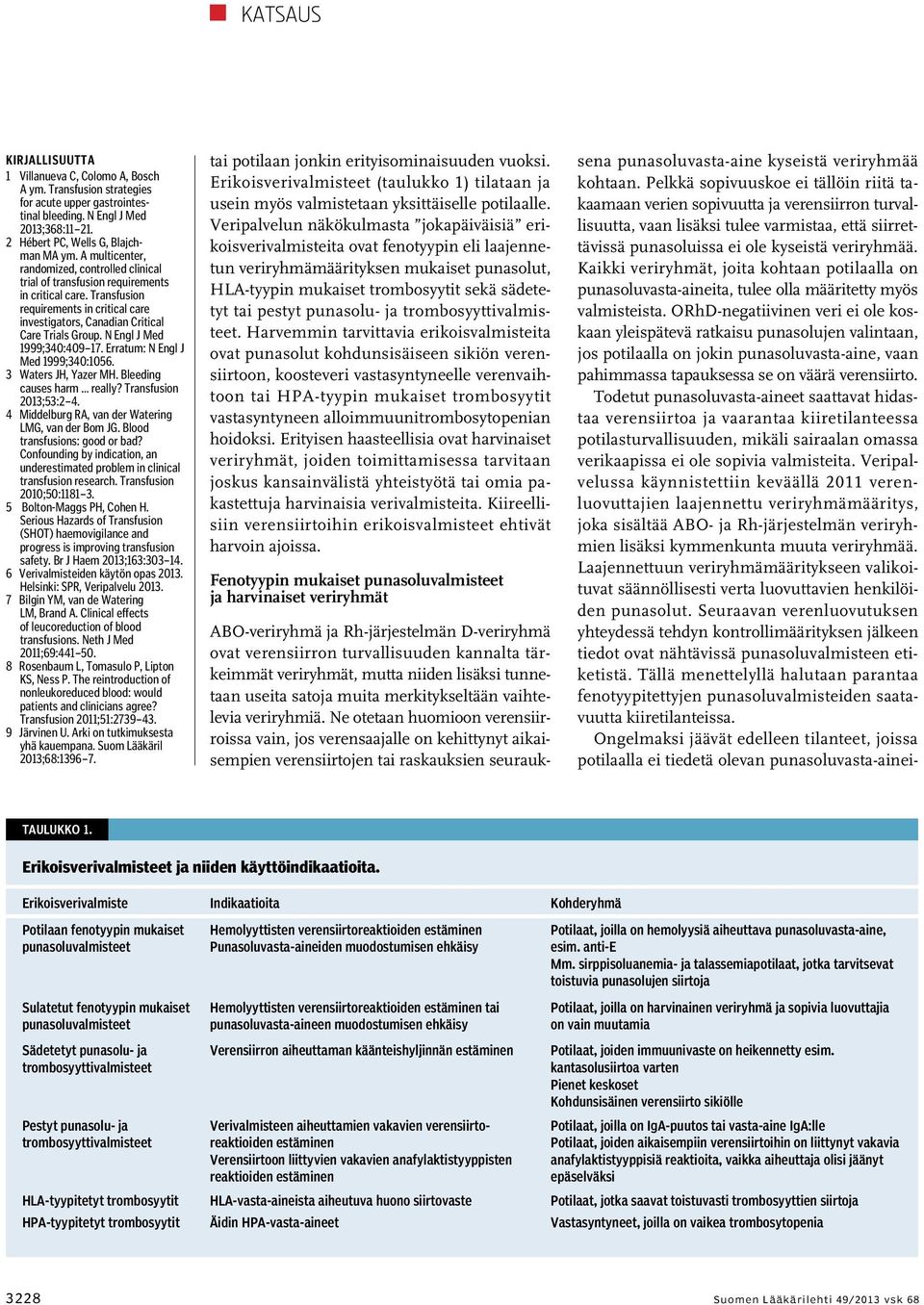 N Engl J Med 1999;340:409 17. Erratum: N Engl J Med 1999;340:1056. 3 Waters JH, Yazer MH. Bleeding causes harm really? Transfusion 2013;53:2 4. 4 Middelburg RA, van der Watering LMG, van der Bom JG.