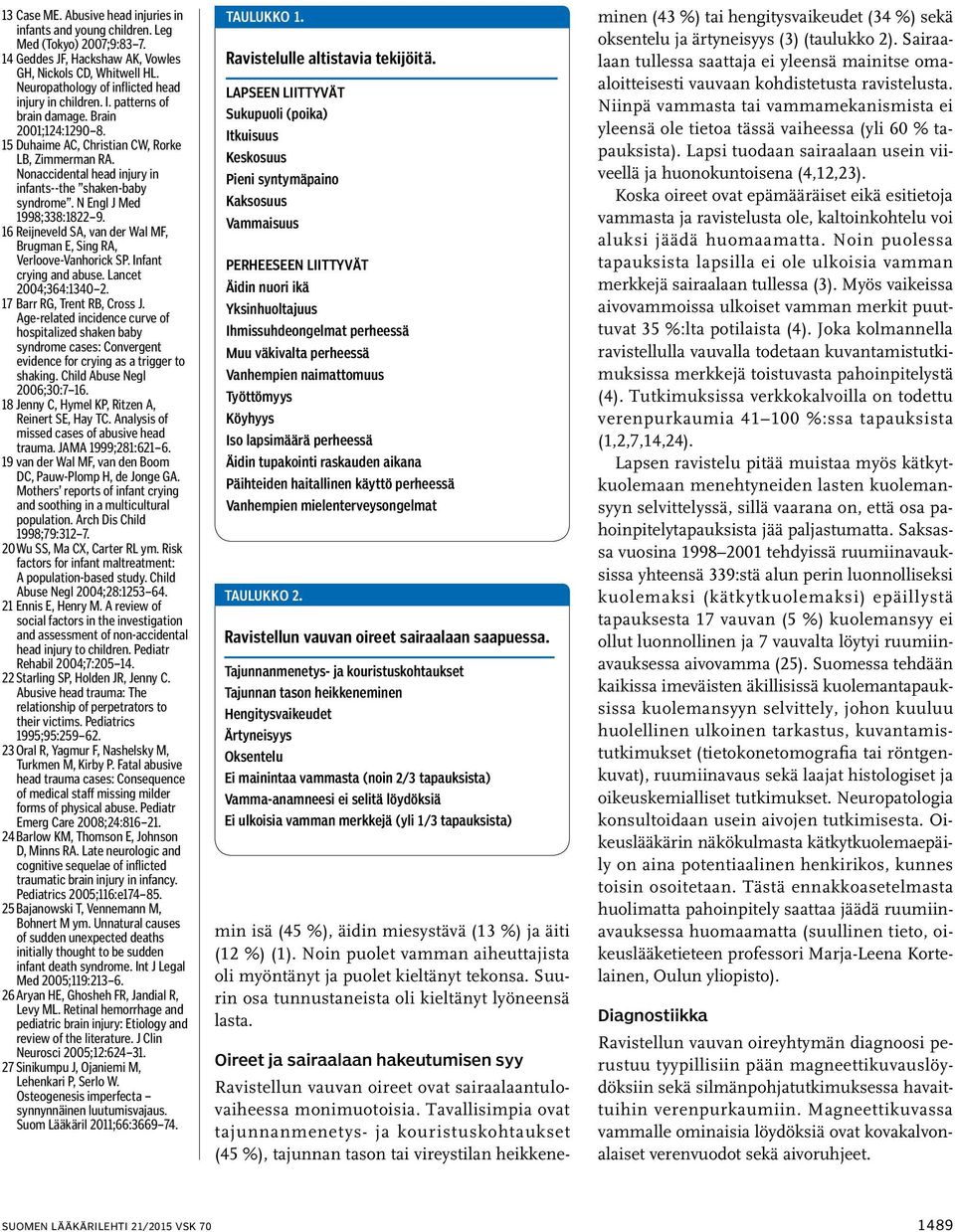 Nonaccidental head injury in infants--the shaken-baby syndrome. N Engl J Med 1998;338:1822 9. 16 Reijneveld SA, van der Wal MF, Brugman E, Sing RA, Verloove-Vanhorick SP. Infant crying and abuse.