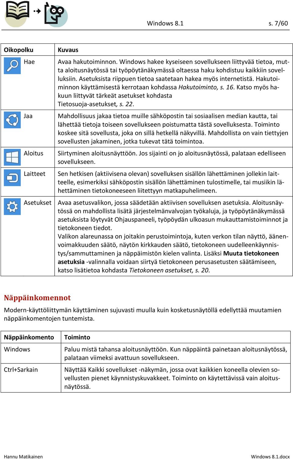 Asetuksista riippuen tietoa saatetaan hakea myös internetistä. Hakutoiminnon käyttämisestä kerrotaan kohdassa Hakutoiminto, s. 16.