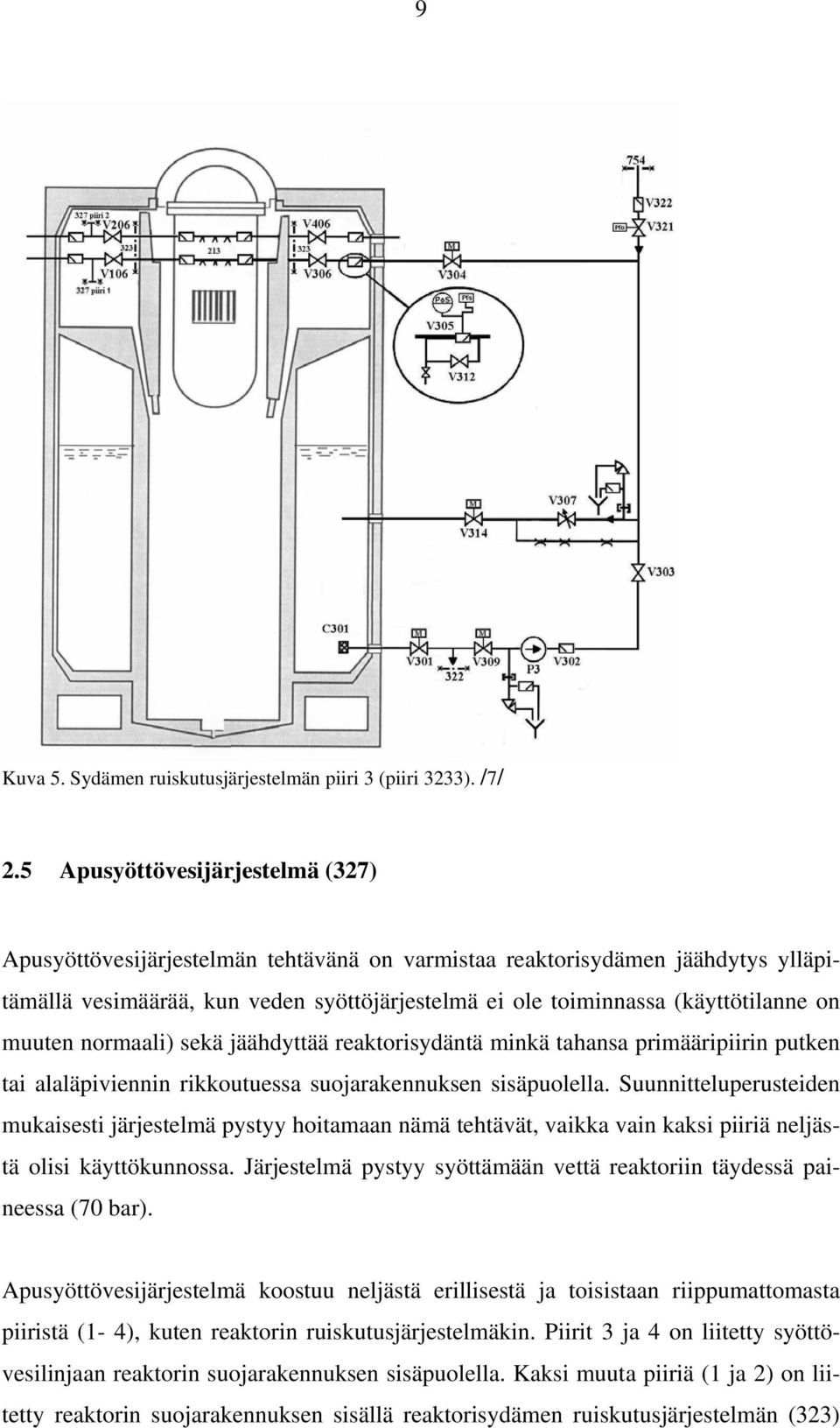 muuten normaali) sekä jäähdyttää reaktorisydäntä minkä tahansa primääripiirin putken tai alaläpiviennin rikkoutuessa suojarakennuksen sisäpuolella.