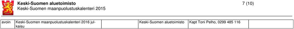 maanpuolustuskalenteri 2016