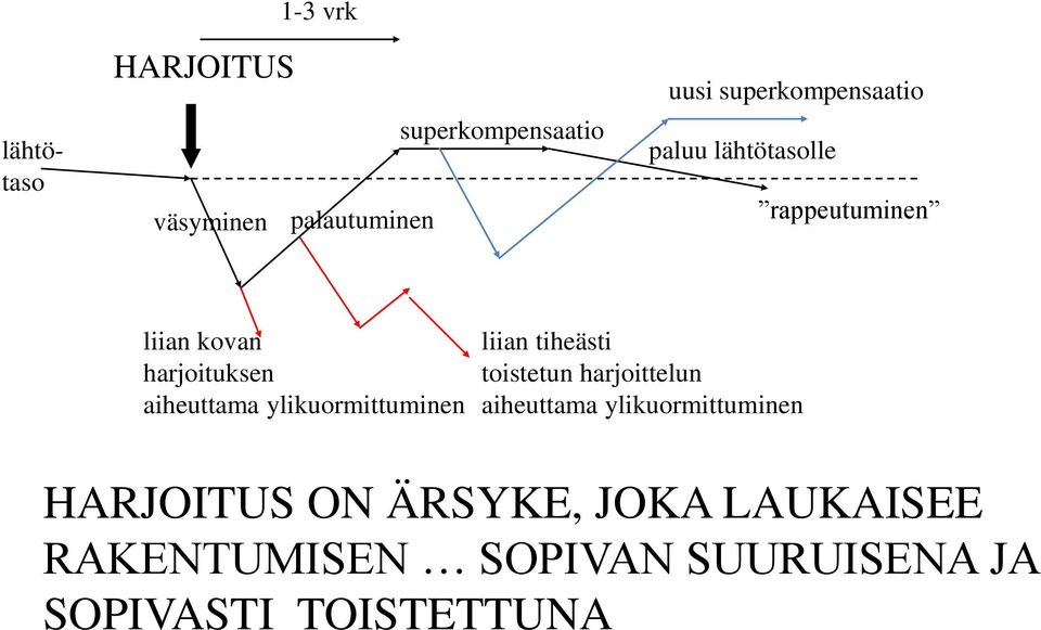 aiheuttama ylikuormittuminen liian tiheästi toistetun harjoittelun aiheuttama