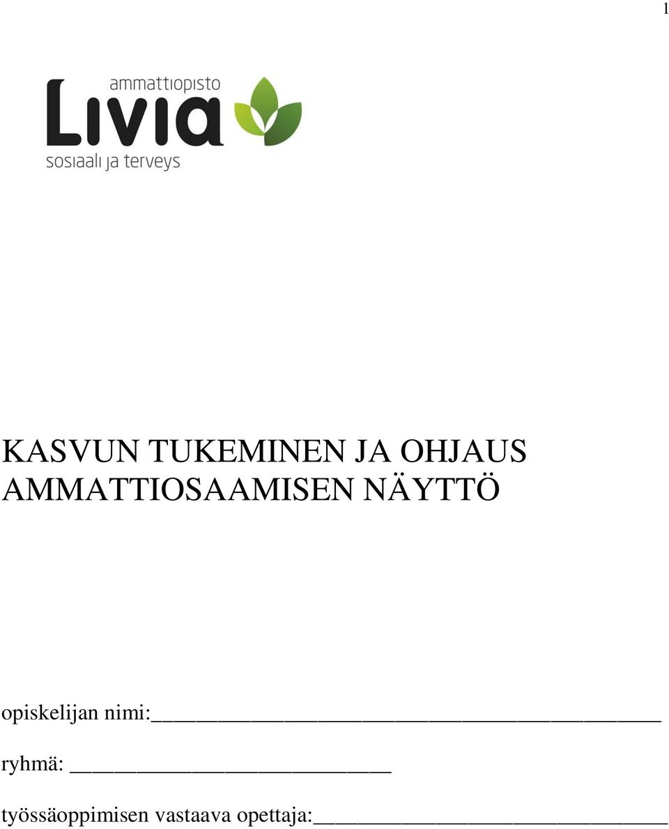 NÄYTTÖ opiskelijan nimi: