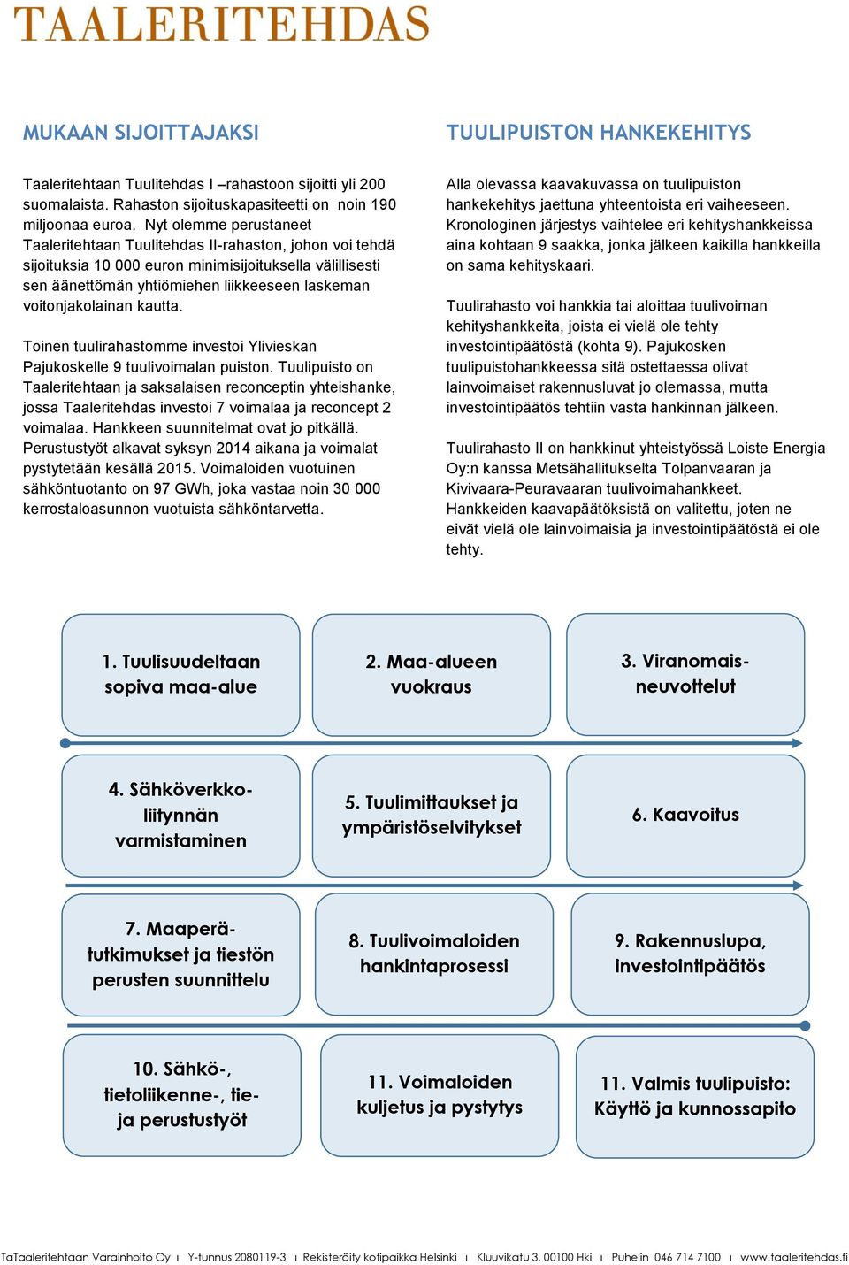 voitonjakolainan kautta. Toinen tuulirahastomme investoi Ylivieskan Pajukoskelle 9 tuulivoimalan puiston.