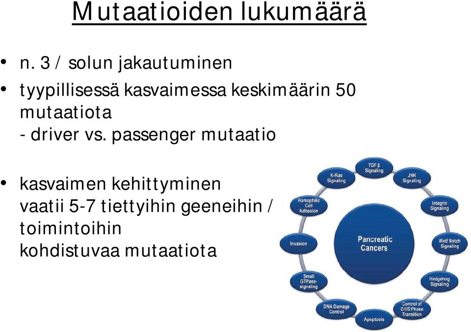 keskimäärin 50 mutaatiota - driver vs.