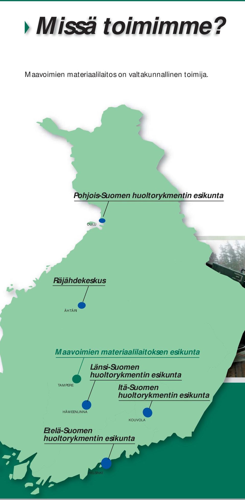 materiaalilaitoksen esikunta NIINISALO TAMPERE Länsi-Suomen huoltorykmentin esikunta