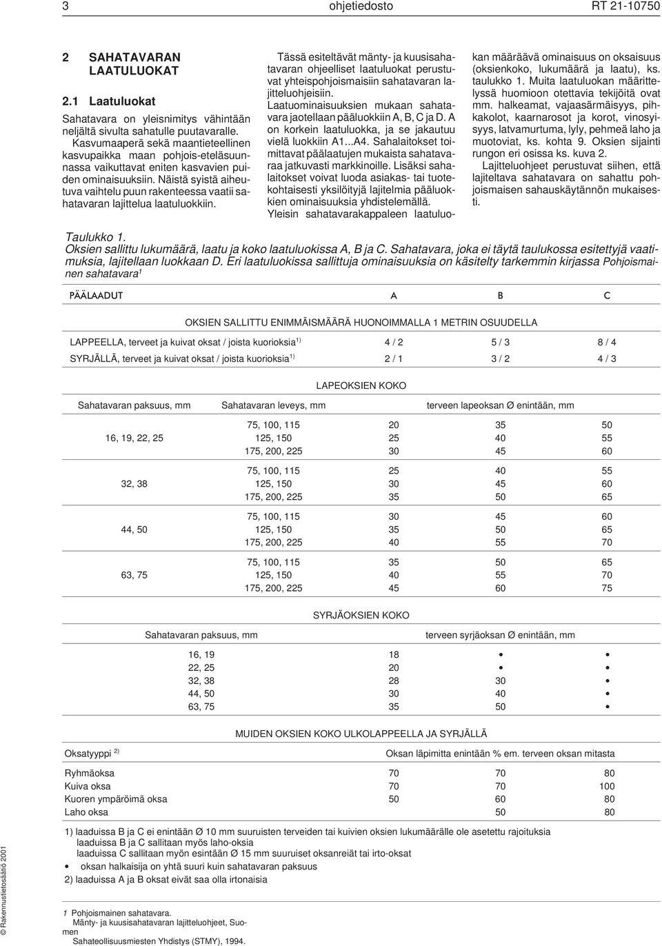 Näistä syistä aiheutuva vaihtelu puun rakenteessa vaatii sahatavaran lajittelua laatuluokkiin.