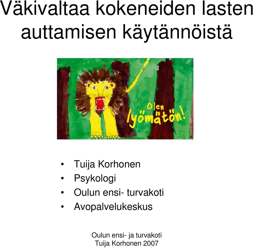 Tuija Korhonen Psykologi