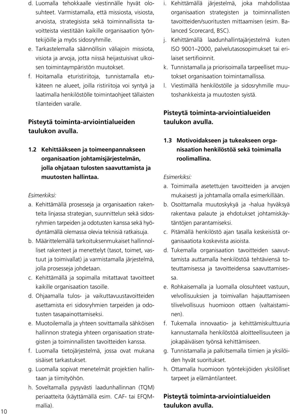 f. Hoitamalla eturistiriitoja, tunnistamalla etukäteen ne alueet, joilla ristiriitoja voi syntyä ja laatimalla henkilöstölle toimintaohjeet tällaisten tilanteiden varalle.