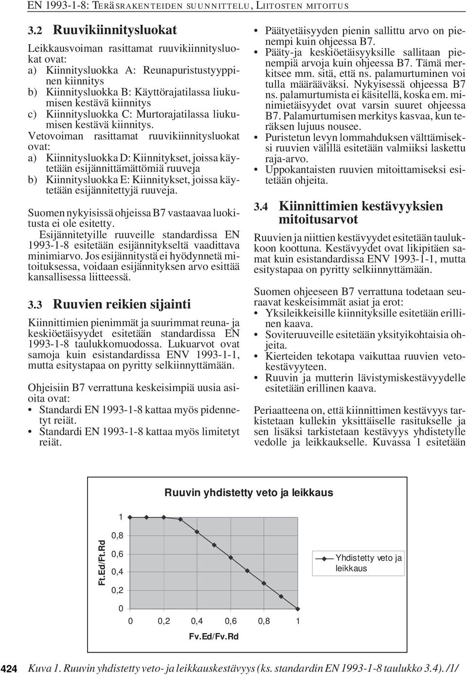Vetovoiman rasittamat ruuvikiinnitysluokat ovat: a) Kiinnitysluokka D: Kiinnitykset, joissa käytetään esijännittämättömiä ruuveja b) Kiinnitysluokka E: Kiinnitykset, joissa käytetään esijännitettyjä