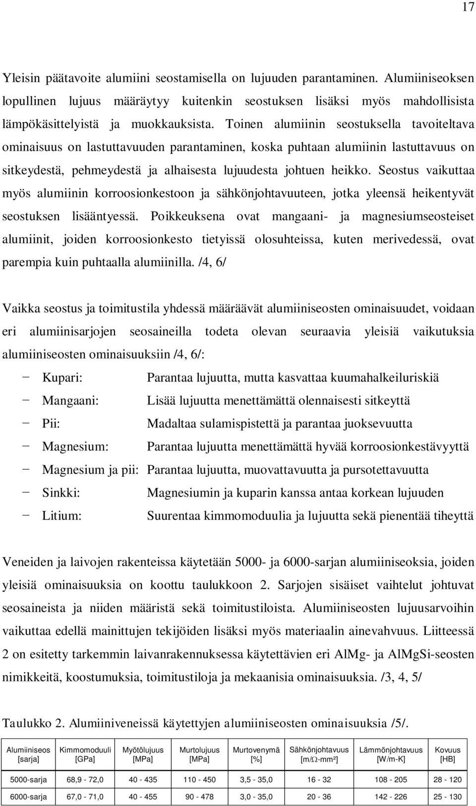 Seostus vaikuttaa myös alumiinin korroosionkestoon ja sähkönjohtavuuteen, jotka yleensä heikentyvät seostuksen lisääntyessä.