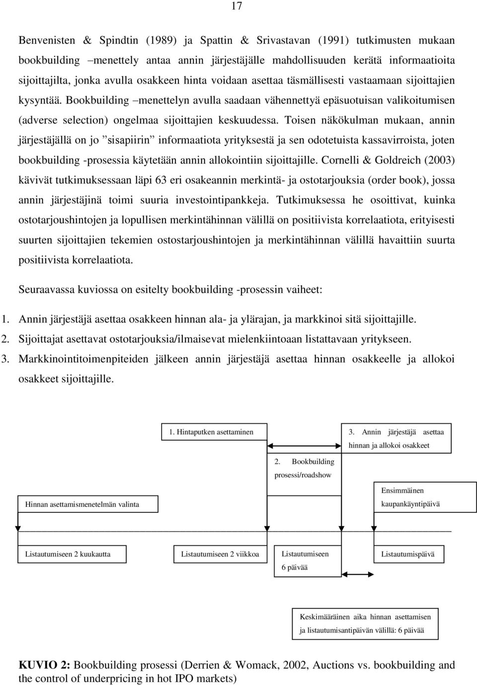 Bookbuilding menettelyn avulla saadaan vähennettyä epäsuotuisan valikoitumisen (adverse selection) ongelmaa sijoittajien keskuudessa.