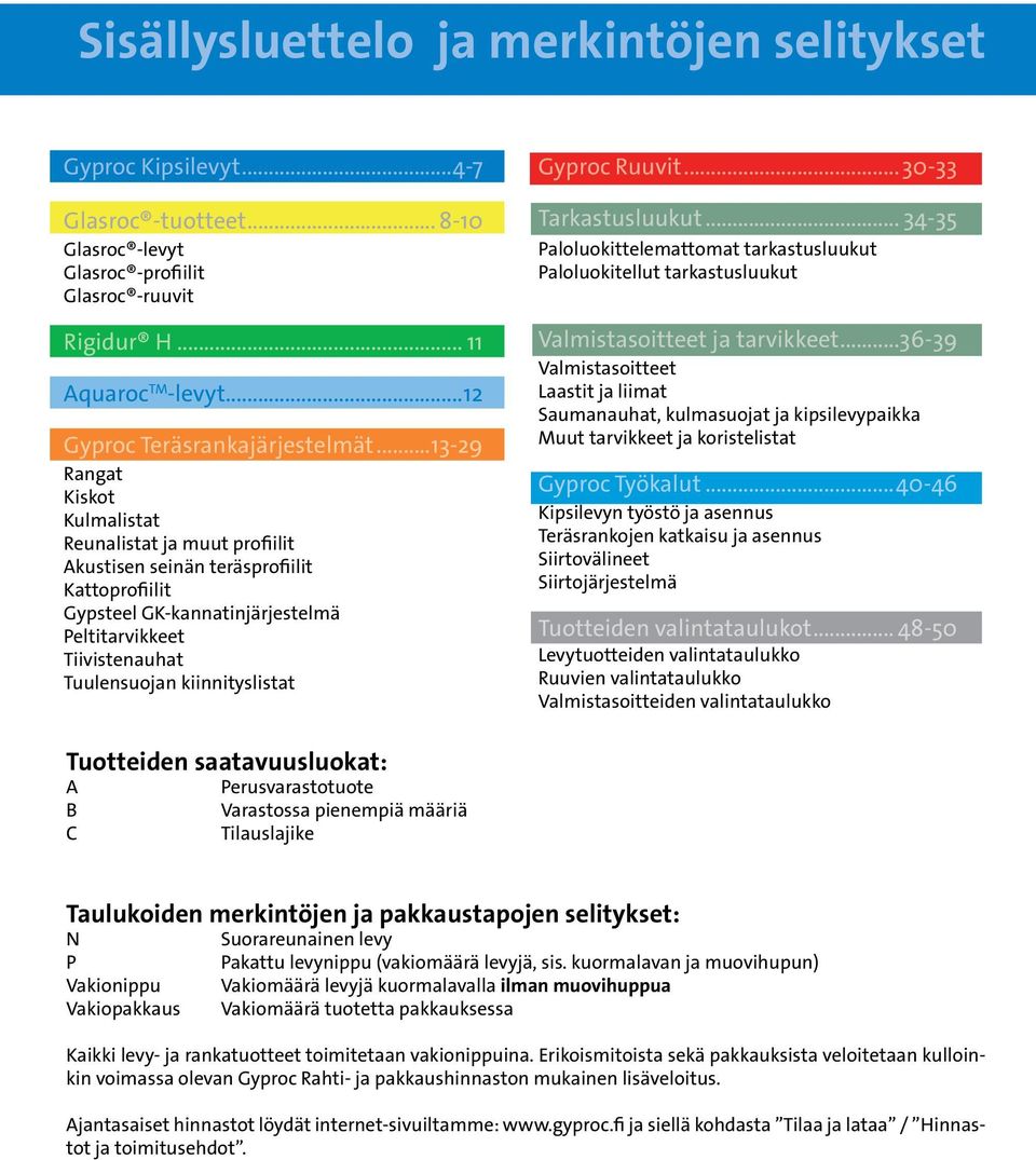 ..13-29 Rangat Kiskot Kulmalistat Reunalistat ja muut profiilit Akustisen seinän teräsprofiilit Kattoprofiilit Gypsteel GK-kannatinjärjestelmä Peltitarvikkeet Tiivistenauhat Tuulensuojan