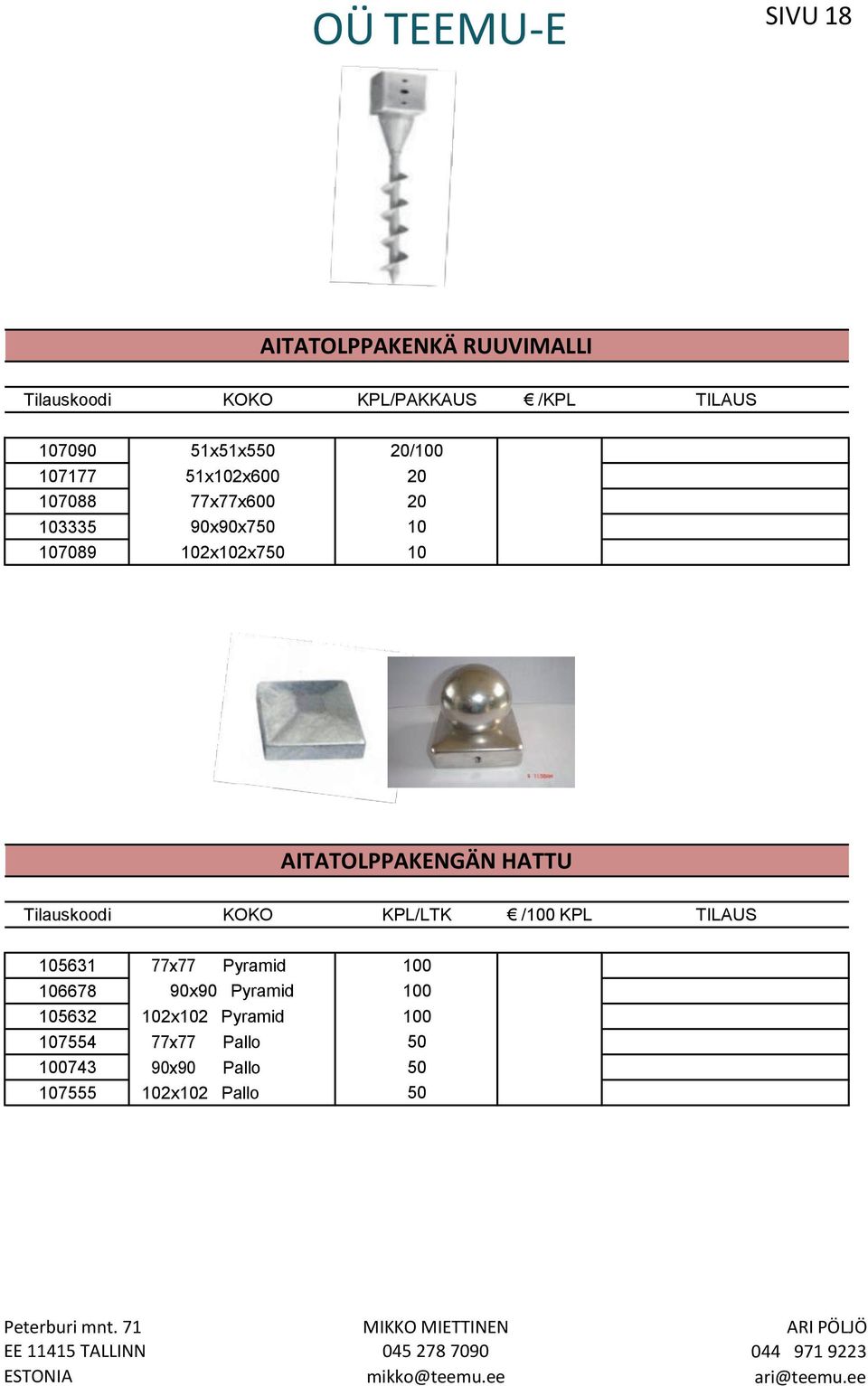 AITATOLPPAKENGÄN HATTU Tilauskoodi KOKO KPL/LTK / KPL TILAUS 105631 77x77 Pyramid