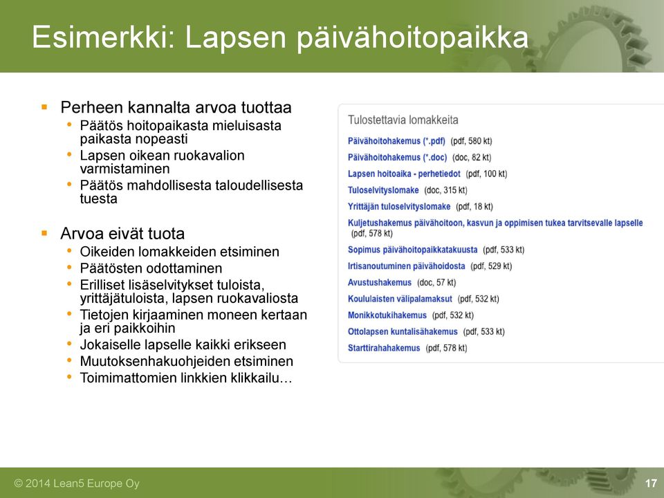 Päätösten odottaminen Erilliset lisäselvitykset tuloista, yrittäjätuloista, lapsen ruokavaliosta Tietojen kirjaaminen moneen