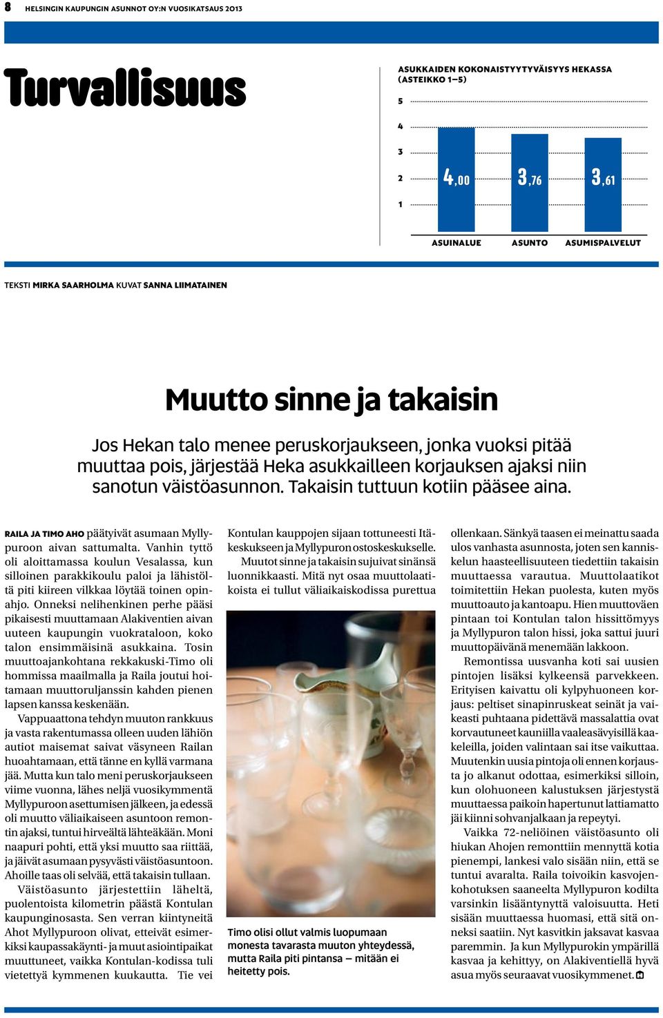 väistöasunnon. Takaisin tuttuun kotiin pääsee aina. RAILA JA TIMO AHO päätyivät asumaan Myllypuroon aivan sattumalta.