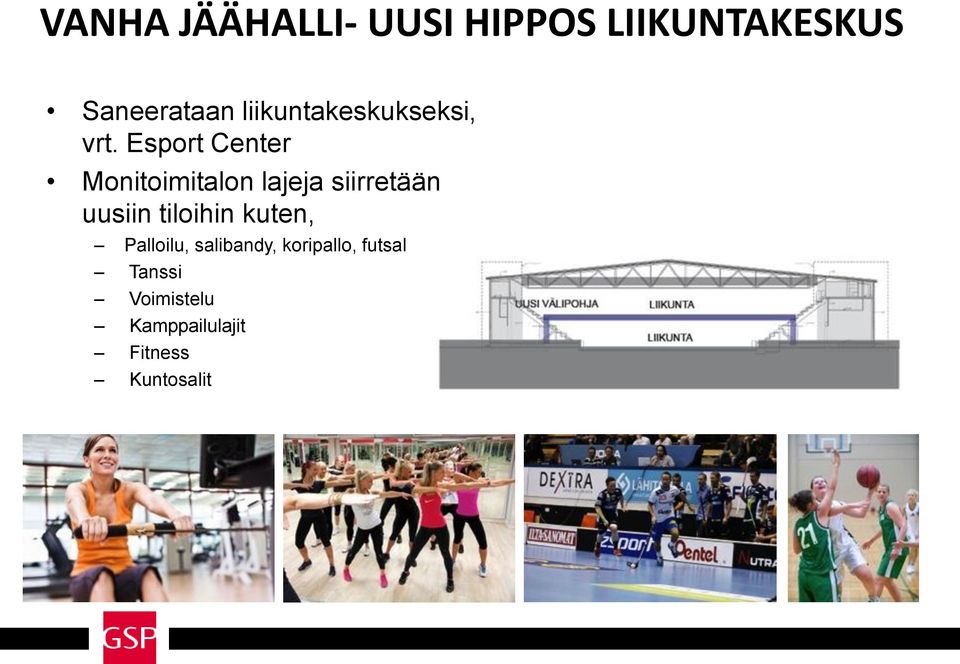 Esport Center Monitoimitalon lajeja siirretään uusiin