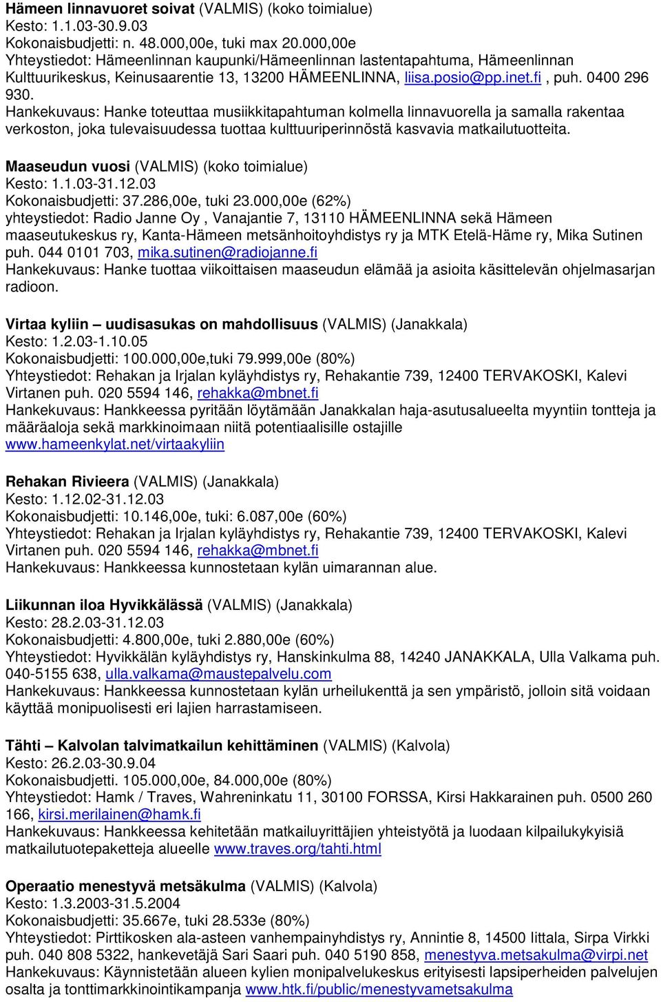 Hankekuvaus: Hanke toteuttaa musiikkitapahtuman kolmella linnavuorella ja samalla rakentaa verkoston, joka tulevaisuudessa tuottaa kulttuuriperinnöstä kasvavia matkailutuotteita.