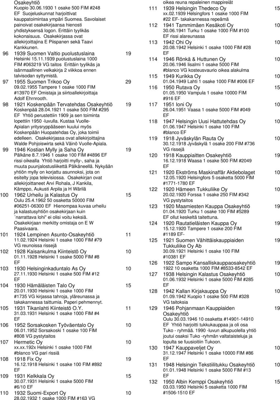 puolustuslaina 00 FIM #0632 VG taitoserittäin tyylikäs ja isänmaallinen velkakirja 2 viikkoa ennen talvisodan syttymistä. 97 55 Suomen Trikoo Oy 09.02.