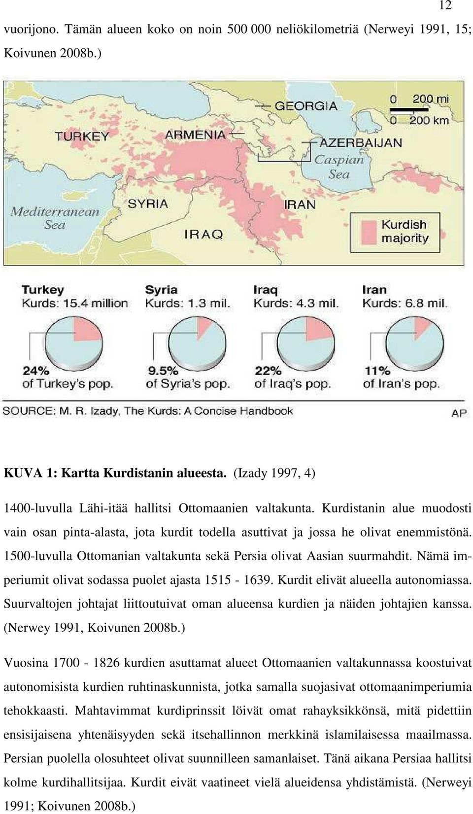 1500-luvulla Ottomanian valtakunta sekä Persia olivat Aasian suurmahdit. Nämä imperiumit olivat sodassa puolet ajasta 1515-1639. Kurdit elivät alueella autonomiassa.