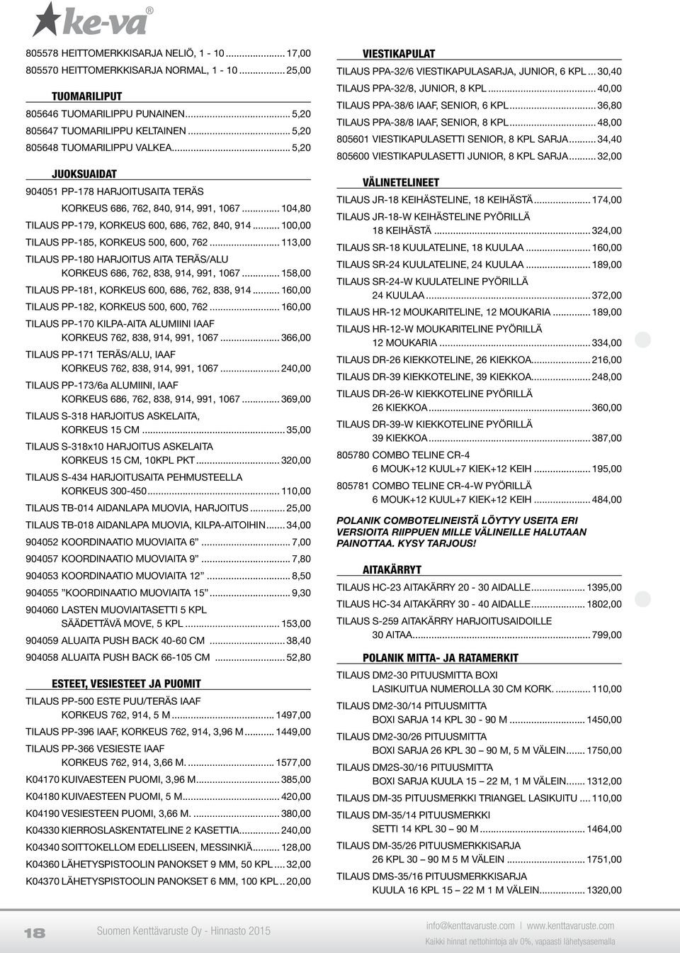 .. 100,00 TILAUS PP-185, KORKEUS 500, 600, 762... 113,00 TILAUS PP-180 HARJOITUS AITA TERÄS/ALU KORKEUS 686, 762, 838, 914, 991, 1067... 158,00 TILAUS PP-181, KORKEUS 600, 686, 762, 838, 914.