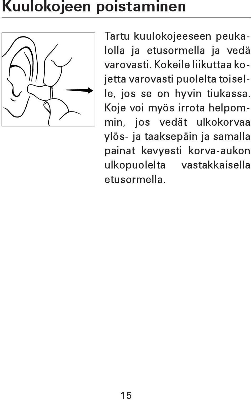 Kokeile liikuttaa kojetta varovasti puolelta toiselle, jos se on hyvin tiukassa.