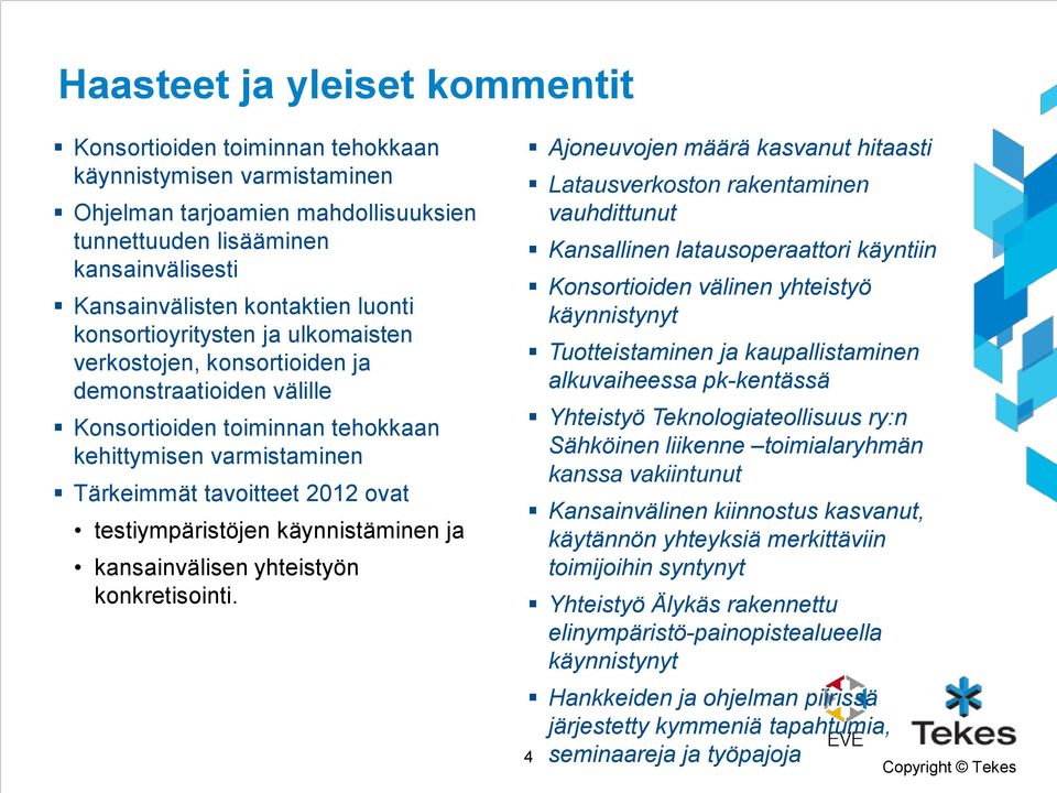 testiympäristöjen käynnistäminen ja kansainvälisen yhteistyön konkretisointi.