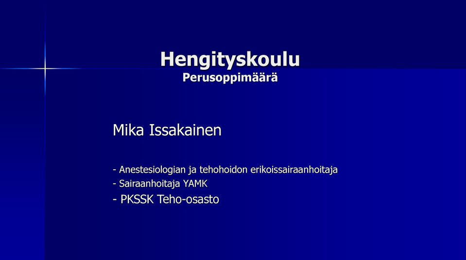 tehohoidon erikoissairaanhoitaja -