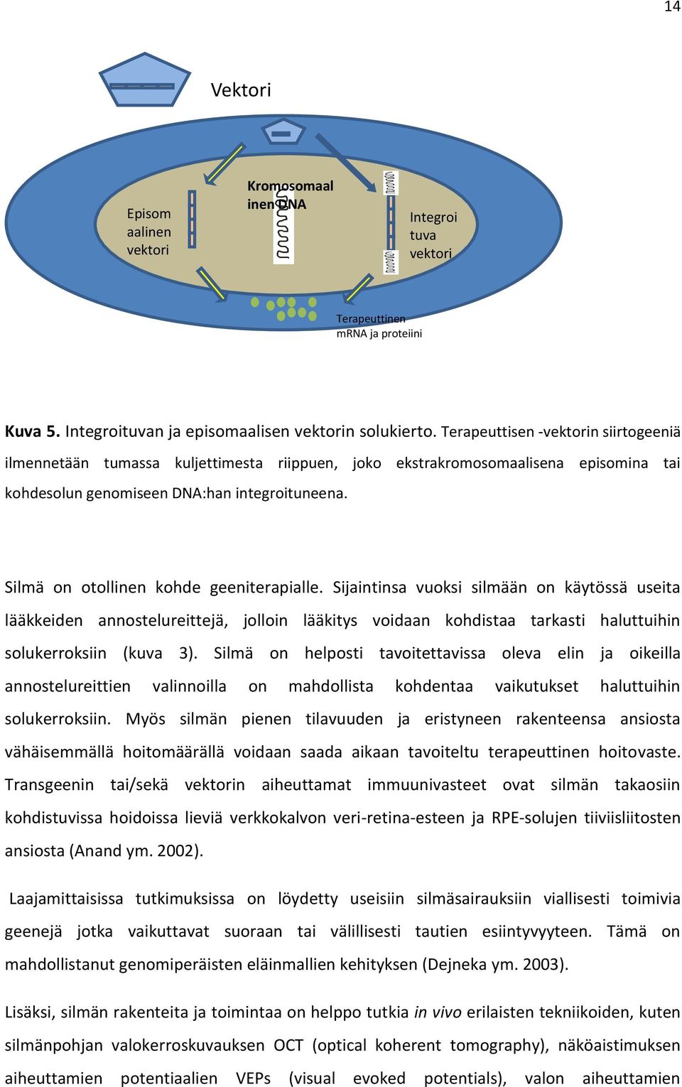 Silmä on otollinen kohde geeniterapialle. Sijaintinsa vuoksi silmään on käytössä useita lääkkeiden annostelureittejä, jolloin lääkitys voidaan kohdistaa tarkasti haluttuihin solukerroksiin (kuva 3).