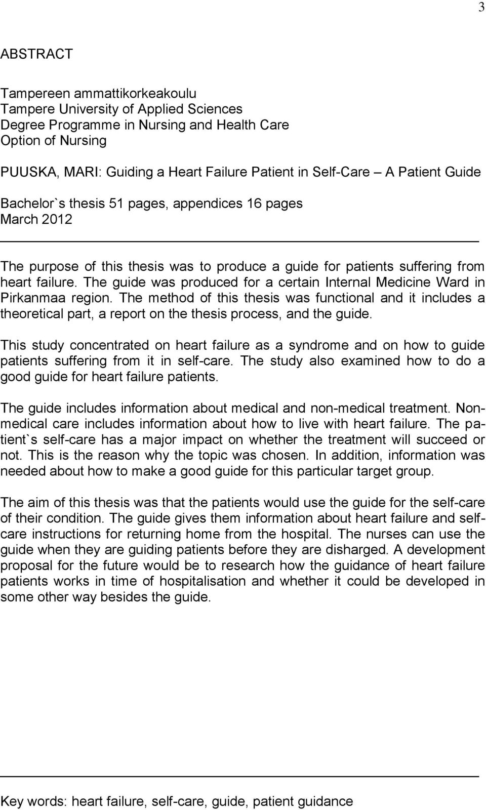 The guide was produced for a certain Internal Medicine Ward in Pirkanmaa region.