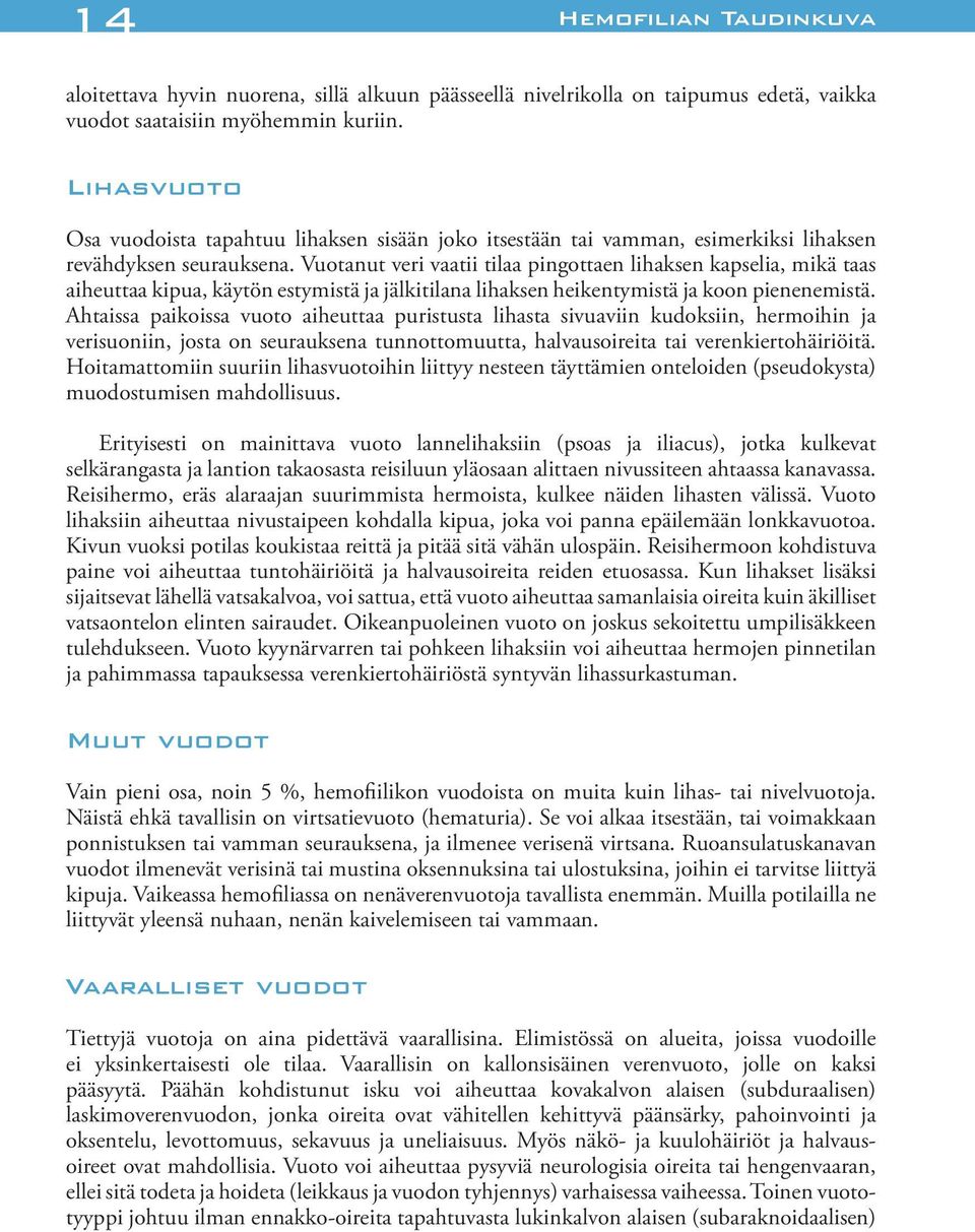 Vuotanut veri vaatii tilaa pingottaen lihaksen kapselia, mikä taas aiheuttaa kipua, käytön estymistä ja jälkitilana lihaksen heikentymistä ja koon pienenemistä.