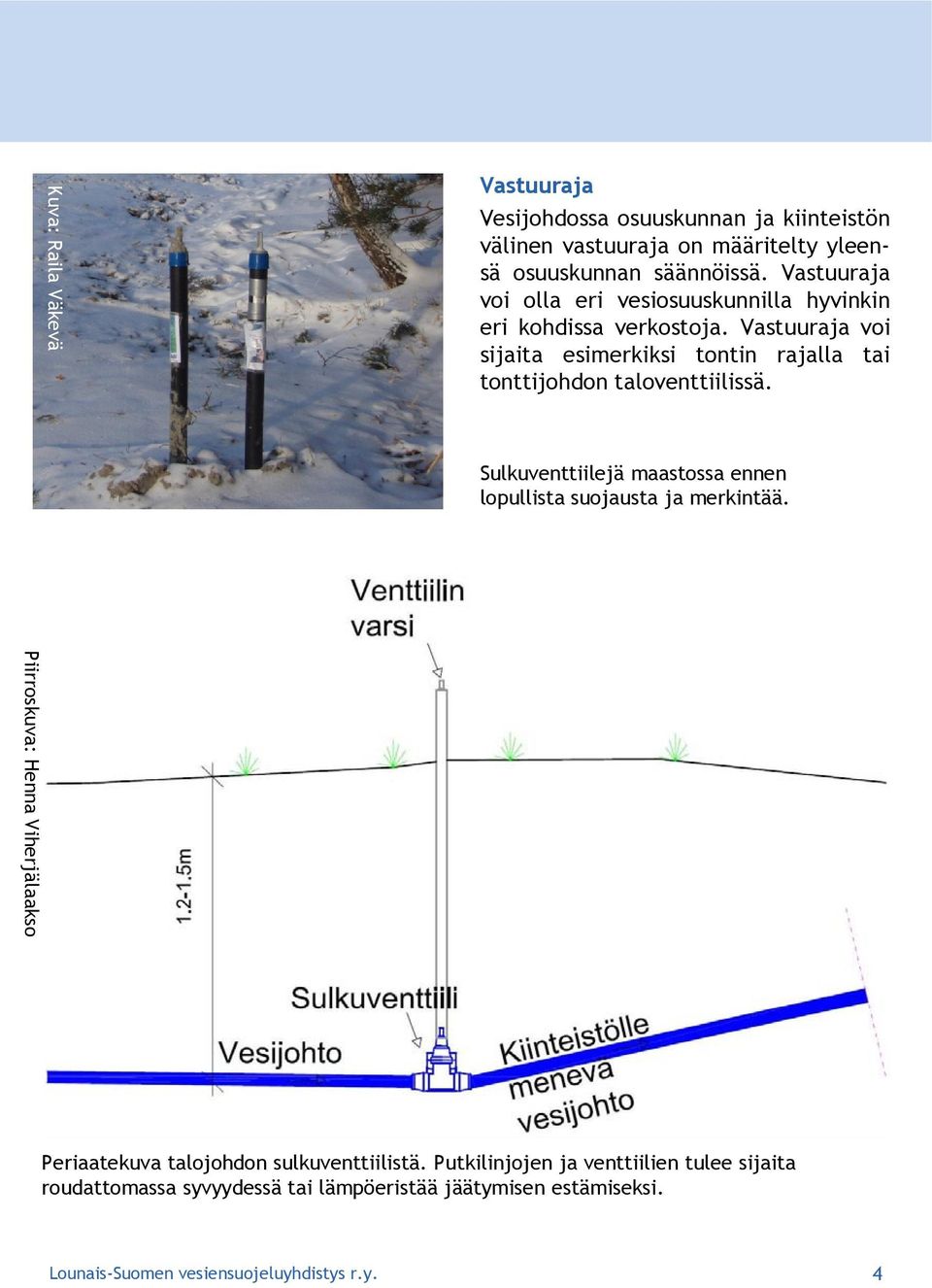 Vastuuraja voi sijaita esimerkiksi tontin rajalla tai tonttijohdon taloventtiilissä.