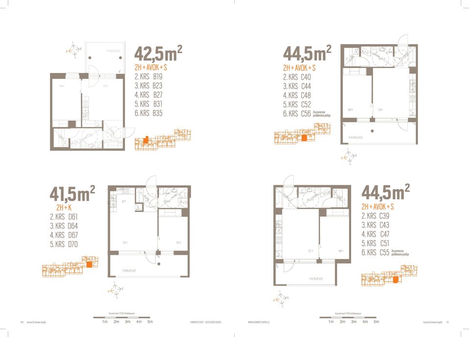 KRS D67 5. KRS D70 44,5 m 2 2H + AVOK + S 2. KRS C39 3. KRS C43 4. KRS C47 5. KRS C51 6.