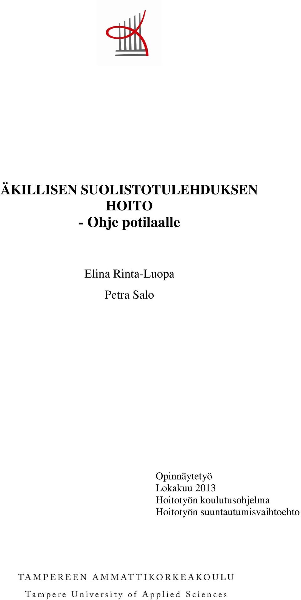 Salo Opinnäytetyö Lokakuu 2013 Hoitotyön