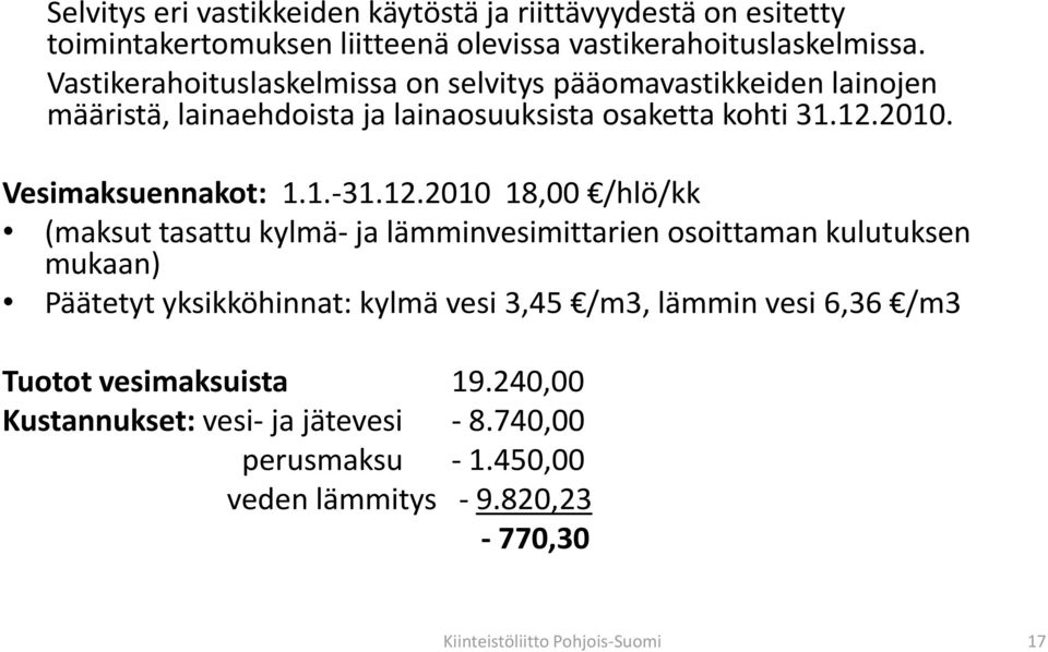 Vesimaksuennakot: 1.1.-31.12.